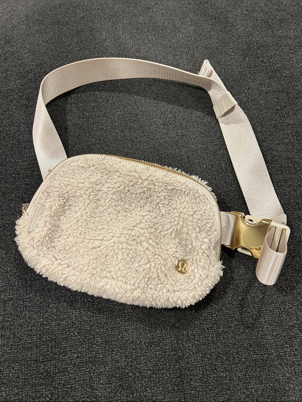 Lululemon Cream Everywhere Belt Bag with Gold Hardware
